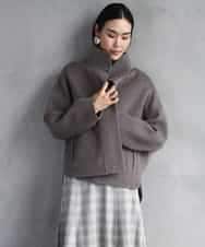 FMJAD15530 MICHEL KLEIN(ミッシェルクラン) スタンドカラーショートコート ベージュ