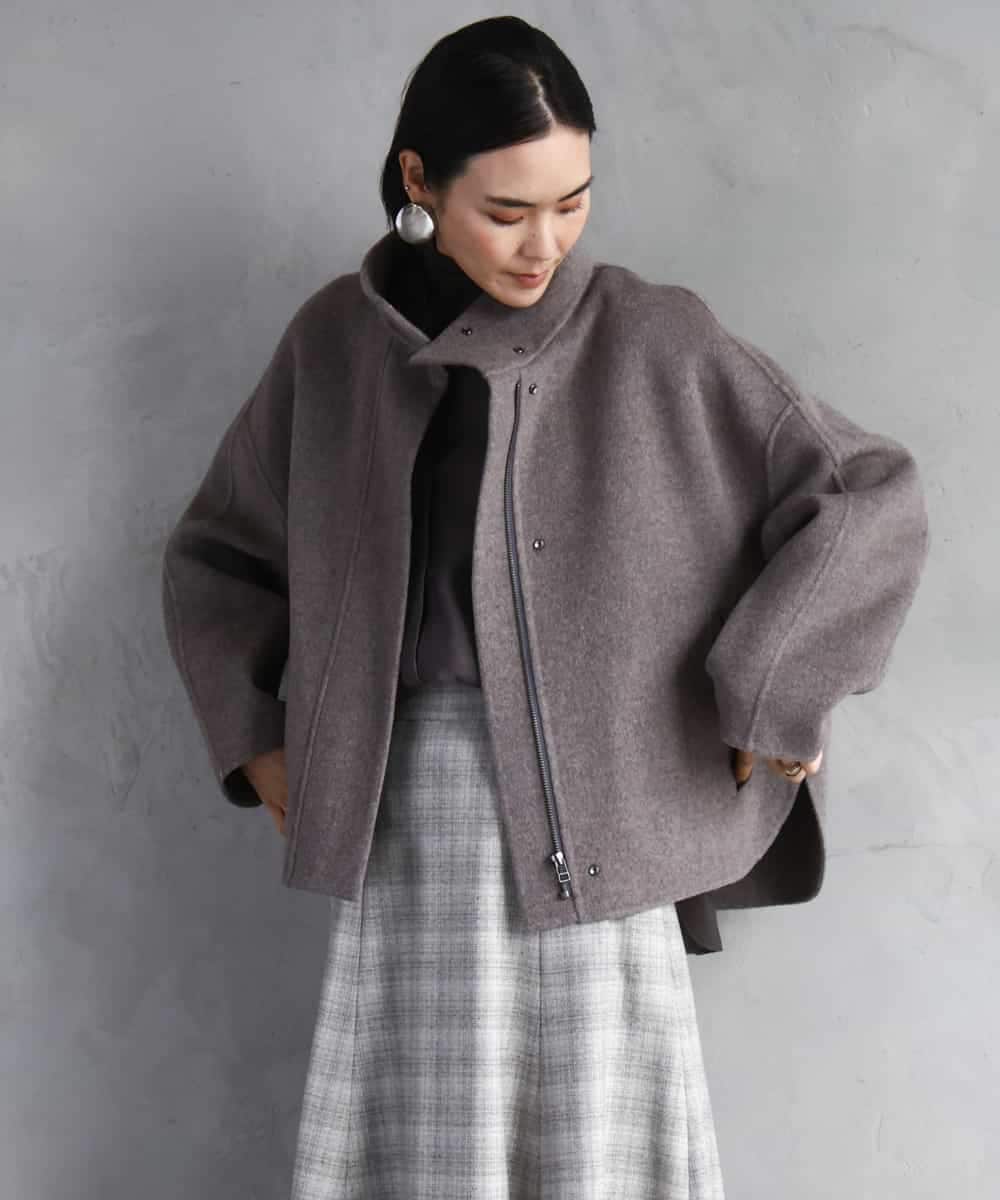 FMJAD15530 MICHEL KLEIN(ミッシェルクラン) スタンドカラーショートコート ベージュ