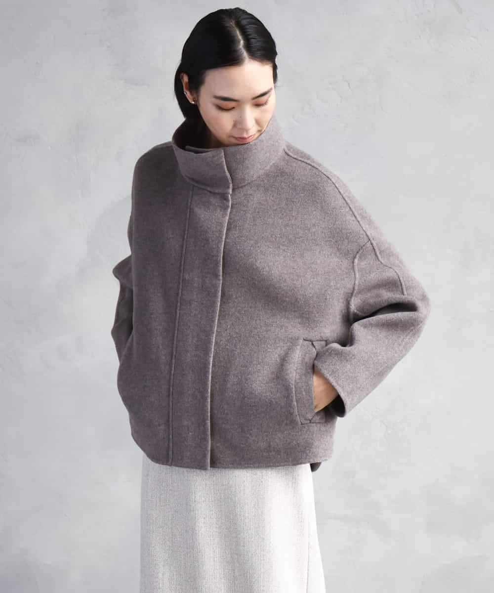 FMJAD15530 MICHEL KLEIN(ミッシェルクラン) スタンドカラーショートコート ベージュ