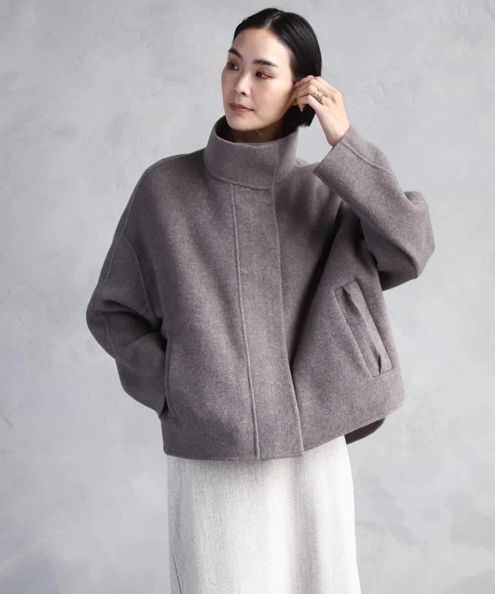 FMJAD15530 MICHEL KLEIN(ミッシェルクラン) スタンドカラーショートコート ベージュ