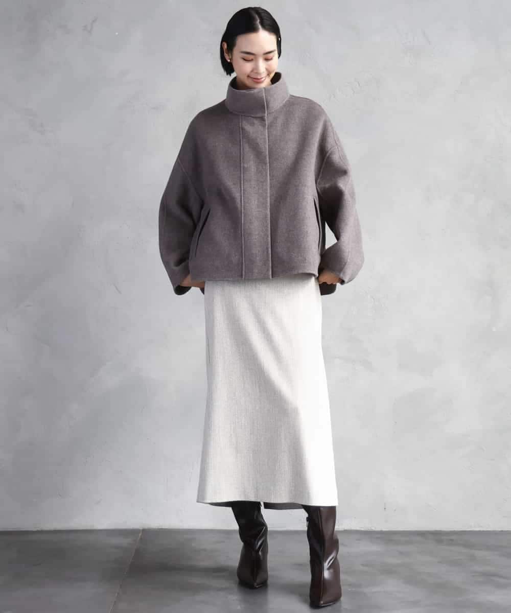 FMJAD15530 MICHEL KLEIN(ミッシェルクラン) スタンドカラーショートコート ベージュ