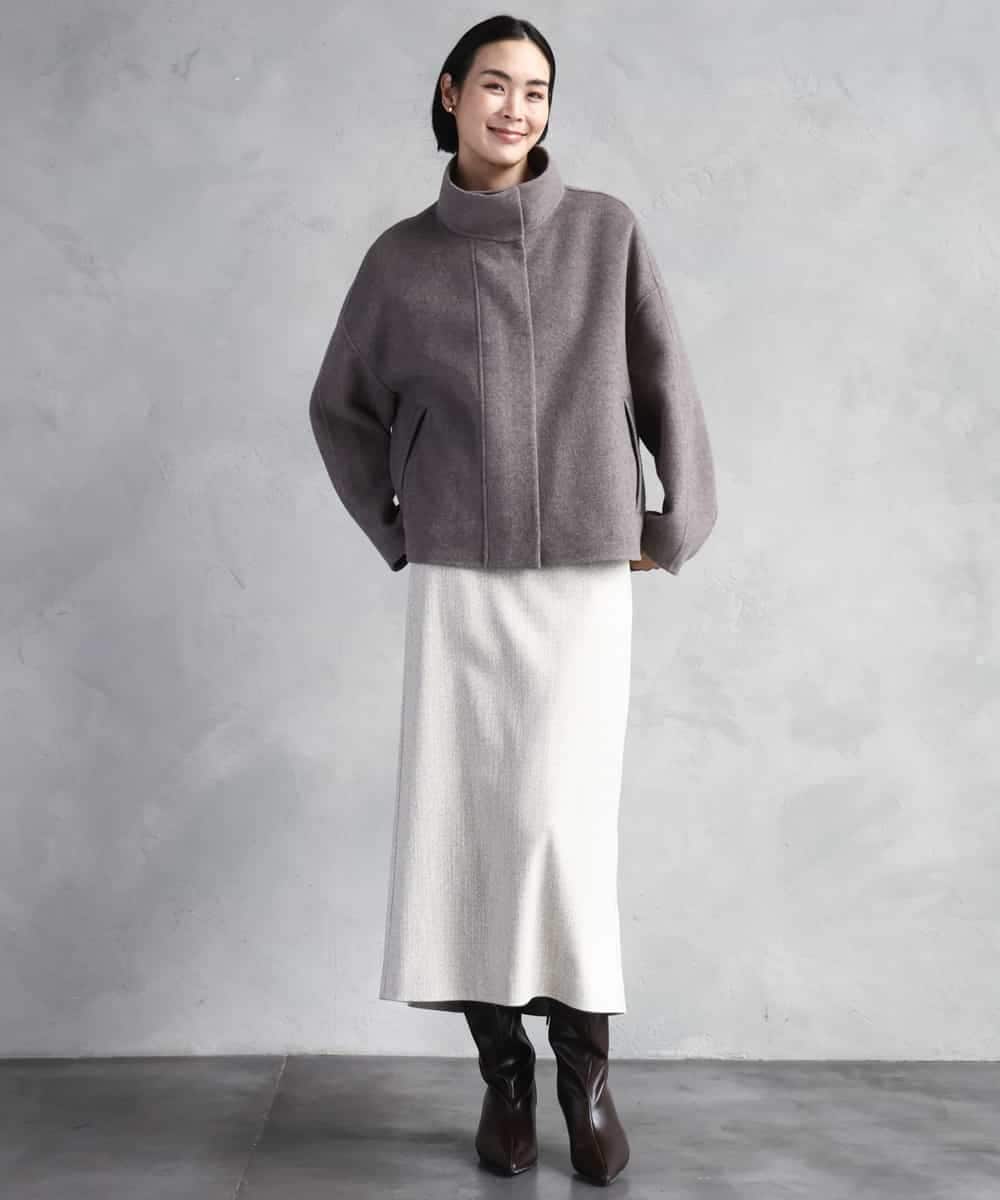 FMJAD15530 MICHEL KLEIN(ミッシェルクラン) スタンドカラーショートコート ベージュ