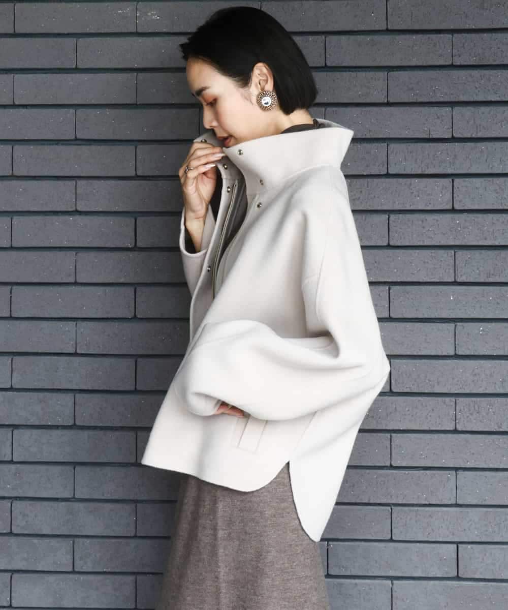 FMJAD15530 MICHEL KLEIN(ミッシェルクラン) スタンドカラーショートコート ベージュ