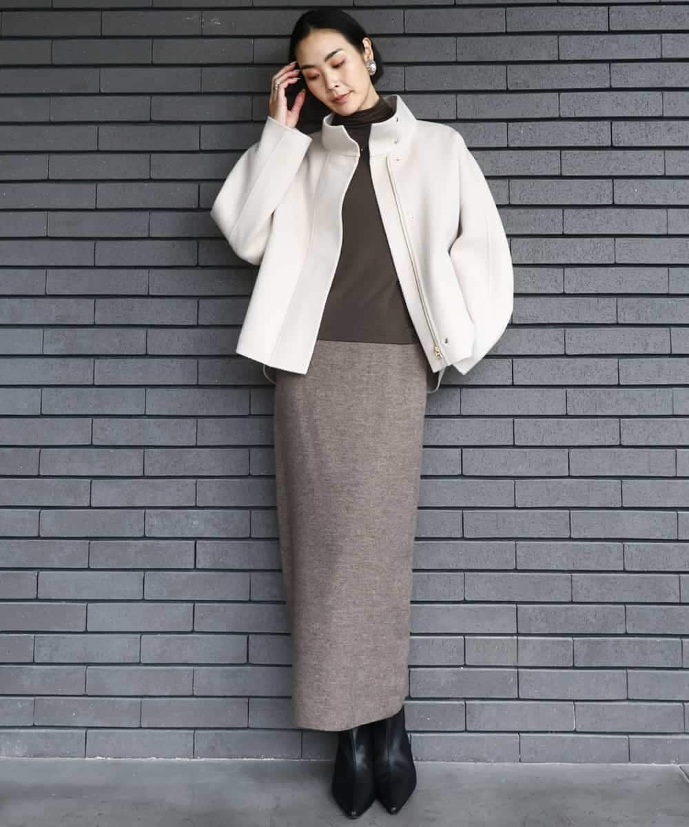 FMJAD15530 MICHEL KLEIN(ミッシェルクラン) スタンドカラーショートコート ベージュ