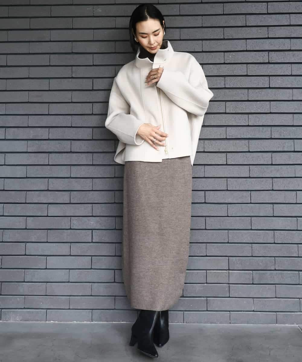 FMJAD15530 MICHEL KLEIN(ミッシェルクラン) スタンドカラーショートコート ベージュ