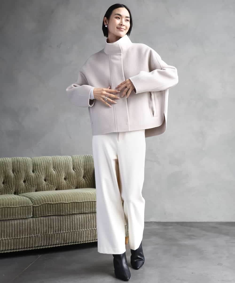 FMJAD15530 MICHEL KLEIN(ミッシェルクラン) スタンドカラーショートコート ベージュ