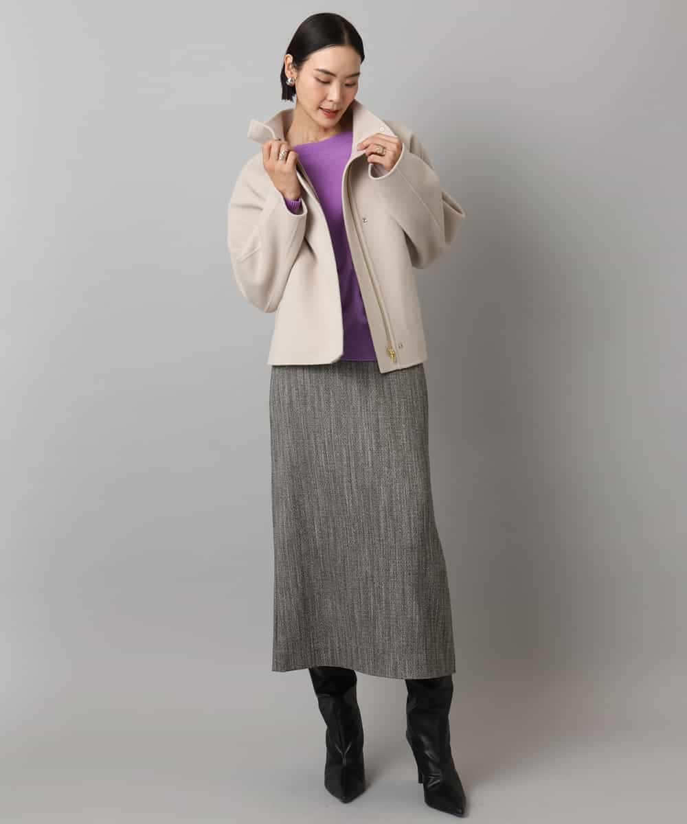 FMJAD15530 MICHEL KLEIN(ミッシェルクラン) スタンドカラーショートコート ベージュ