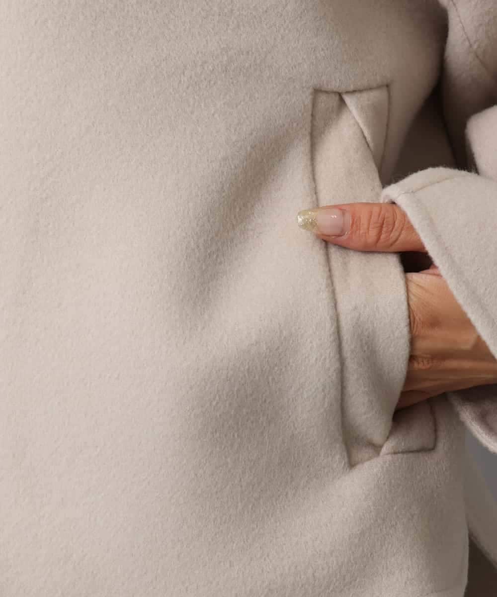 FMJAD15530 MICHEL KLEIN(ミッシェルクラン) スタンドカラーショートコート ベージュ