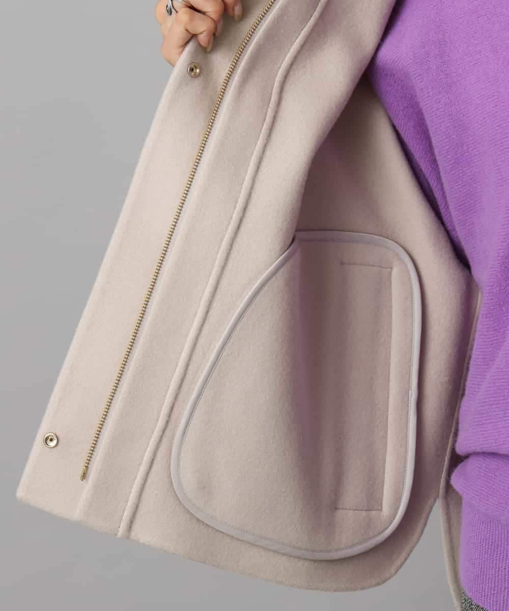 FMJAD15530 MICHEL KLEIN(ミッシェルクラン) スタンドカラーショートコート ベージュ