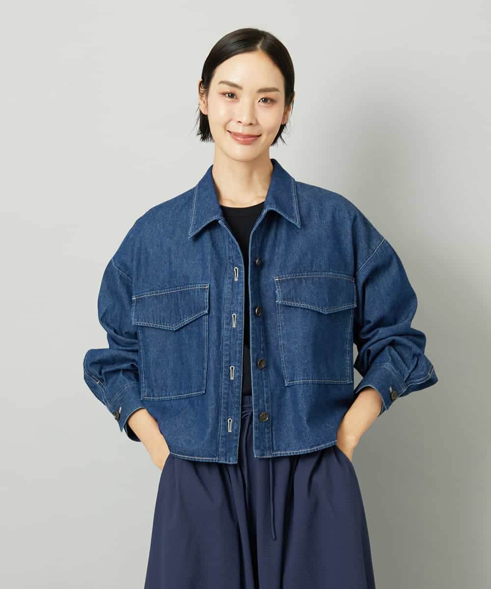 FMJAD31260 MICHEL KLEIN(ミッシェルクラン) [セットアップ対応]デニムダブルポケットブルゾン ネイビー