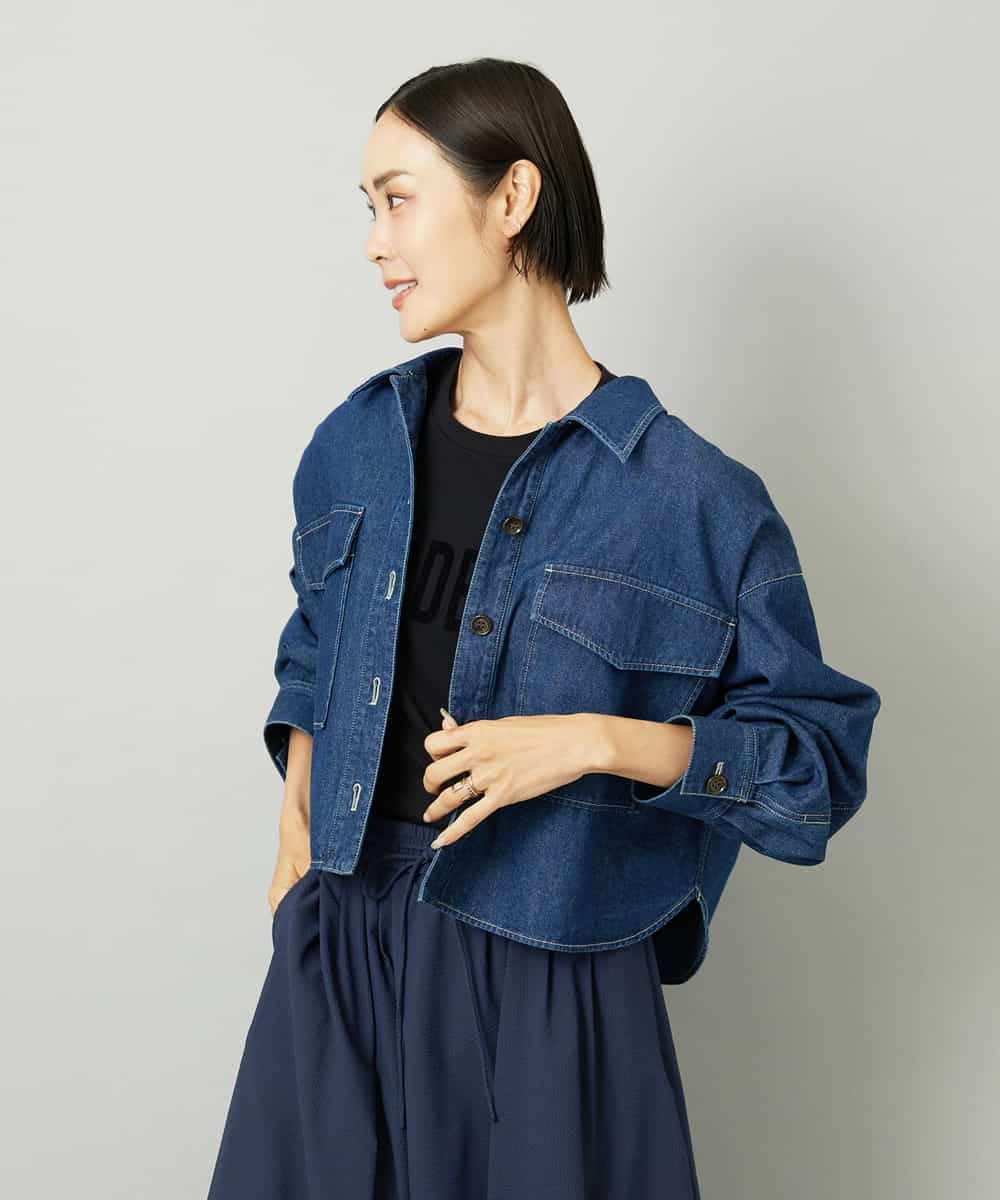 FMJAD31260 MICHEL KLEIN(ミッシェルクラン) [セットアップ対応]デニムダブルポケットブルゾン ネイビー