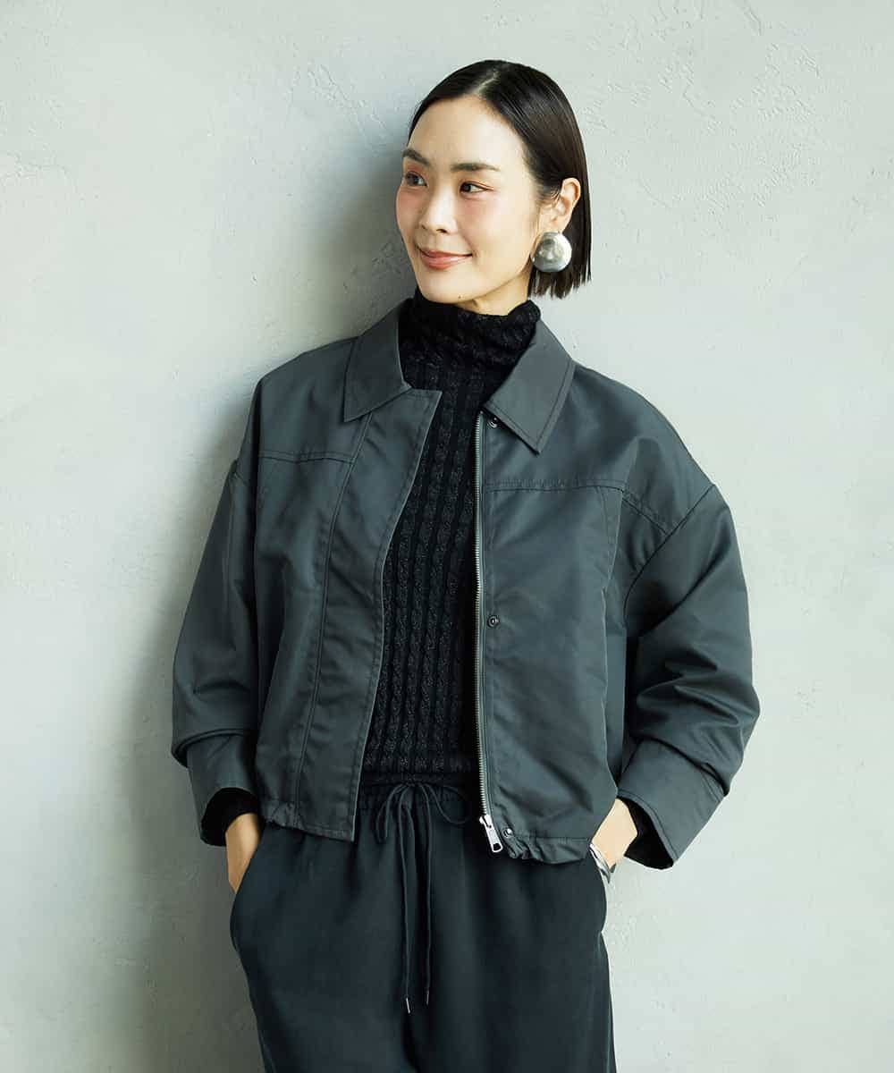 FMJAD43390 MICHEL KLEIN(ミッシェルクラン) ステンカラーショートブルゾン カーキ
