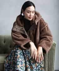 FMJAD50470 MICHEL KLEIN(ミッシェルクラン) ［2WAY］エコファーブルゾン ブラウン