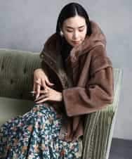 FMJAD50470 MICHEL KLEIN(ミッシェルクラン) ［2WAY］エコファーブルゾン ブラウン