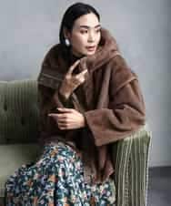 FMJAD50470 MICHEL KLEIN(ミッシェルクラン) ［2WAY］エコファーブルゾン ブラウン