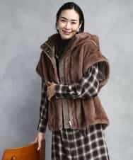 FMJAD50470 MICHEL KLEIN(ミッシェルクラン) ［2WAY］エコファーブルゾン ブラウン