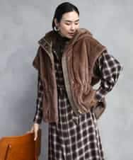 FMJAD50470 MICHEL KLEIN(ミッシェルクラン) ［2WAY］エコファーブルゾン ブラウン