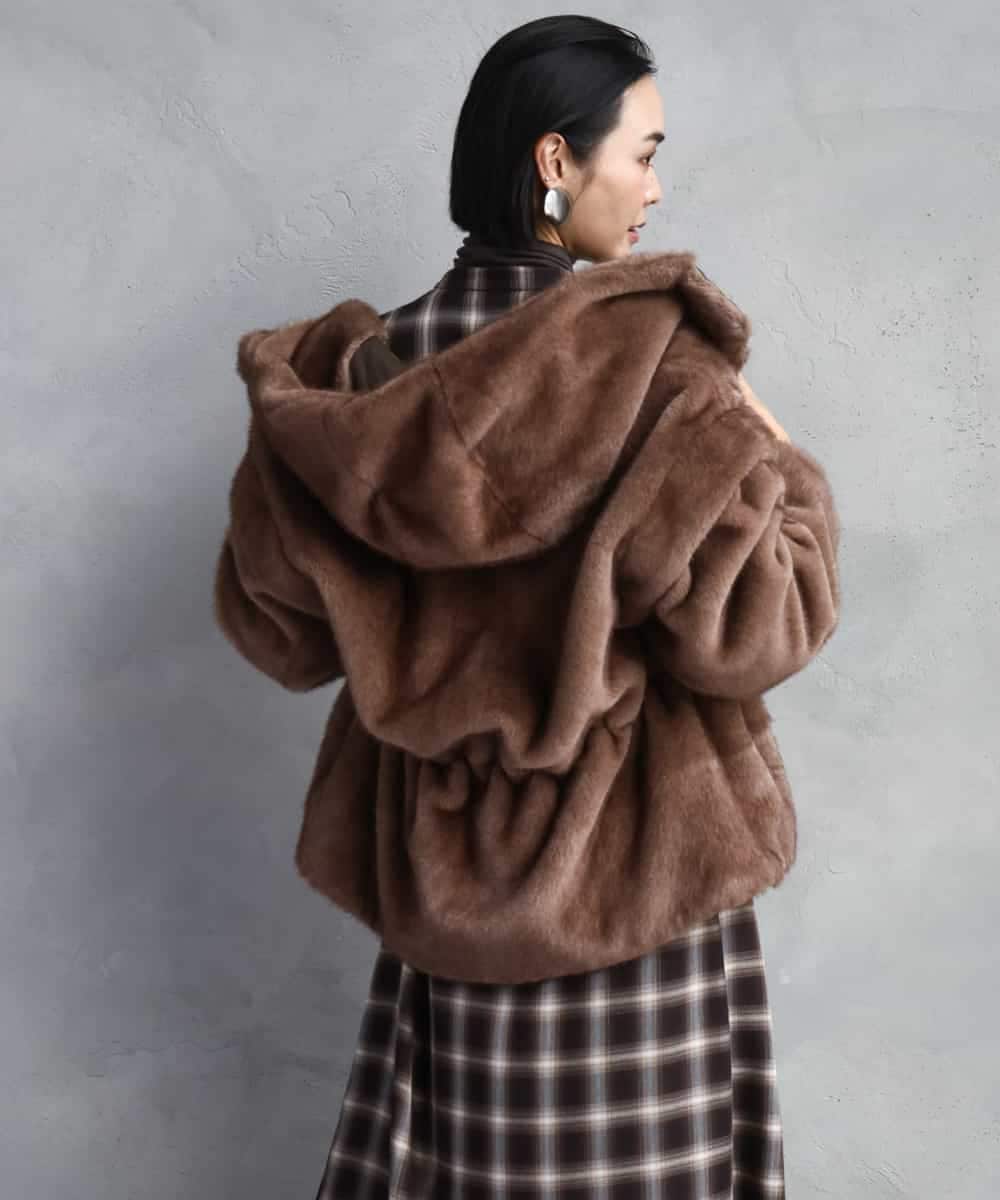 FMJAD50470 MICHEL KLEIN(ミッシェルクラン) ［2WAY］エコファーブルゾン ブラウン