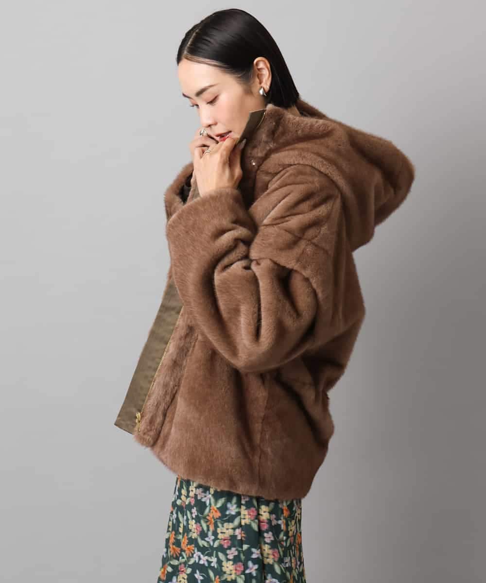 FMJAD50470 MICHEL KLEIN(ミッシェルクラン) ［2WAY］エコファーブルゾン ブラウン