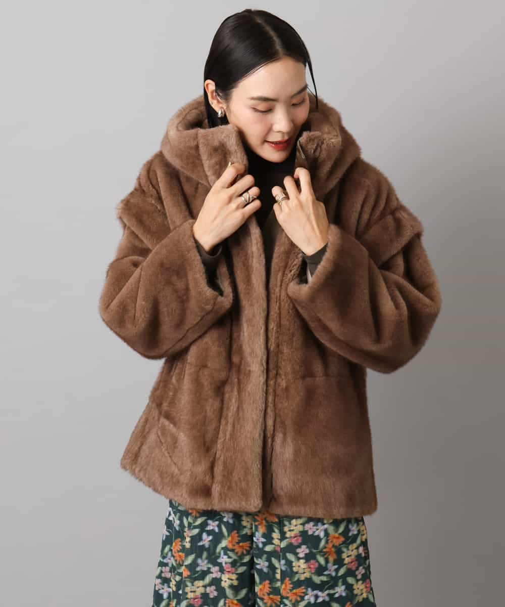 FMJAD50470 MICHEL KLEIN(ミッシェルクラン) ［2WAY］エコファーブルゾン ブラウン