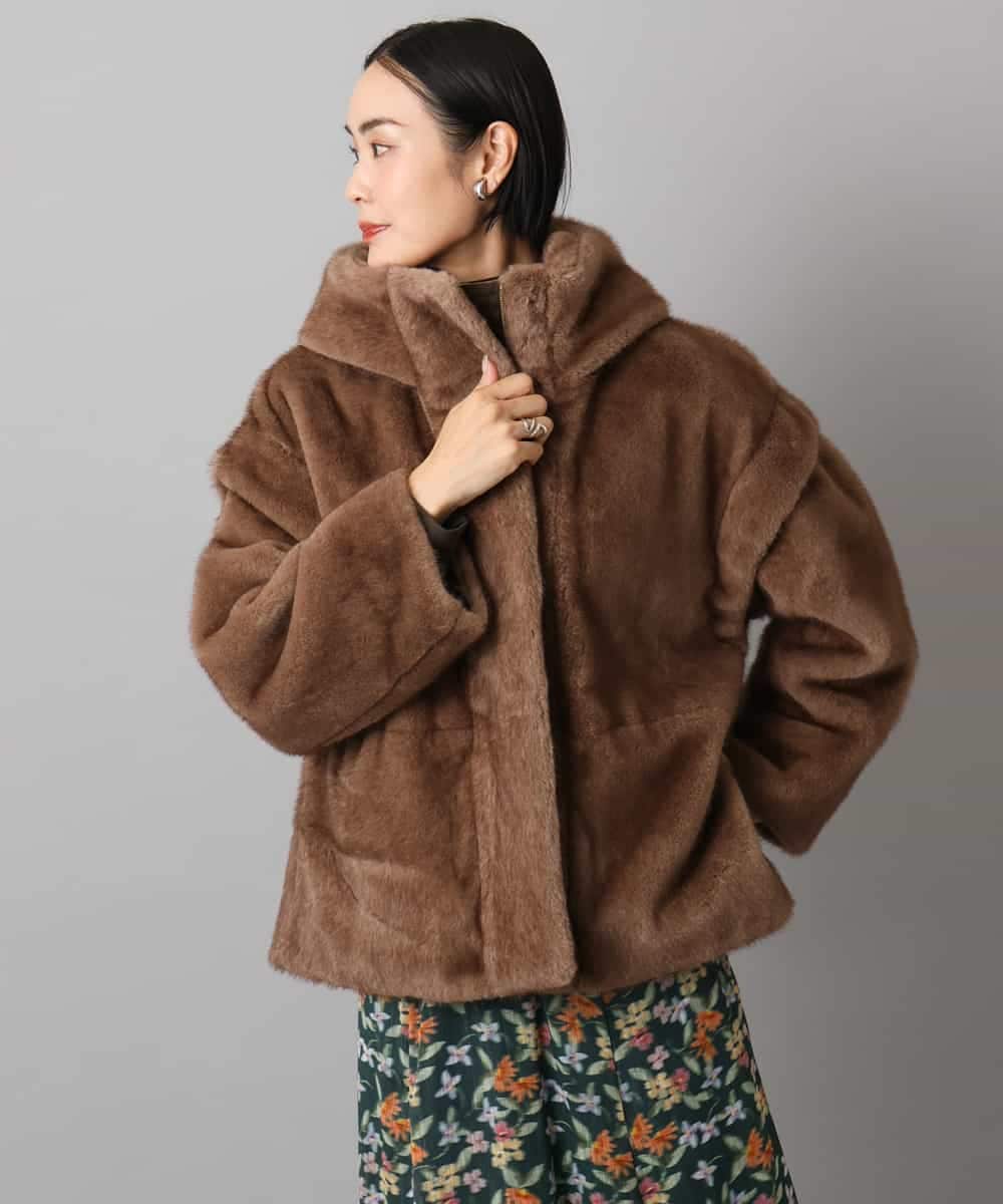 FMJAD50470 MICHEL KLEIN(ミッシェルクラン) ［2WAY］エコファーブルゾン ブラウン