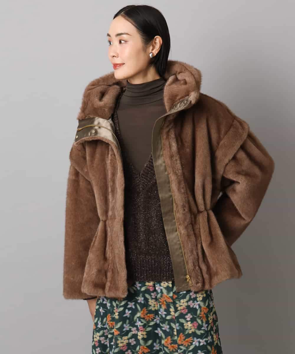 FMJAD50470 MICHEL KLEIN(ミッシェルクラン) ［2WAY］エコファーブルゾン ブラウン