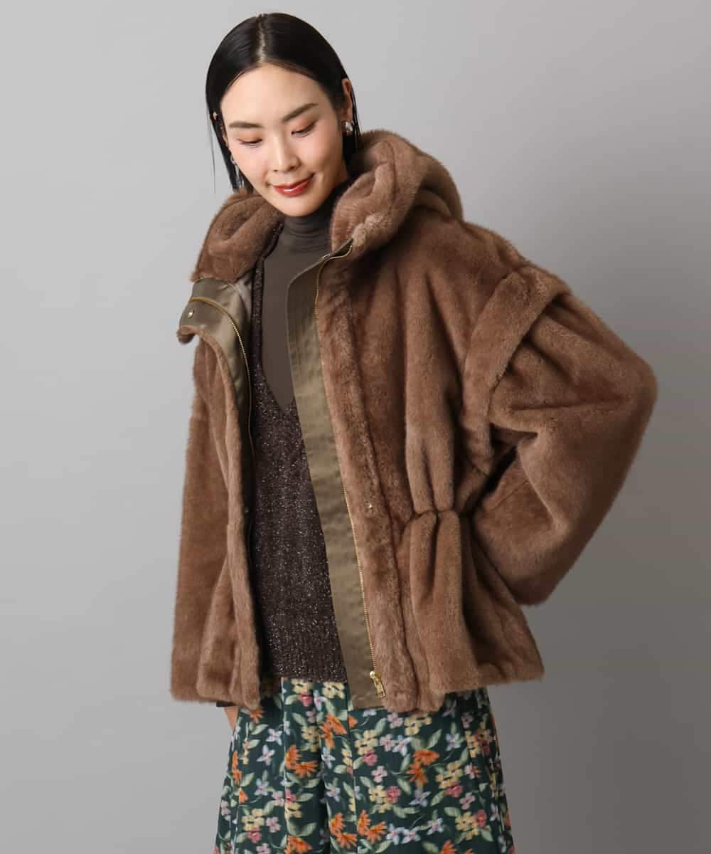 FMJAD50470 MICHEL KLEIN(ミッシェルクラン) ［2WAY］エコファーブルゾン ブラウン