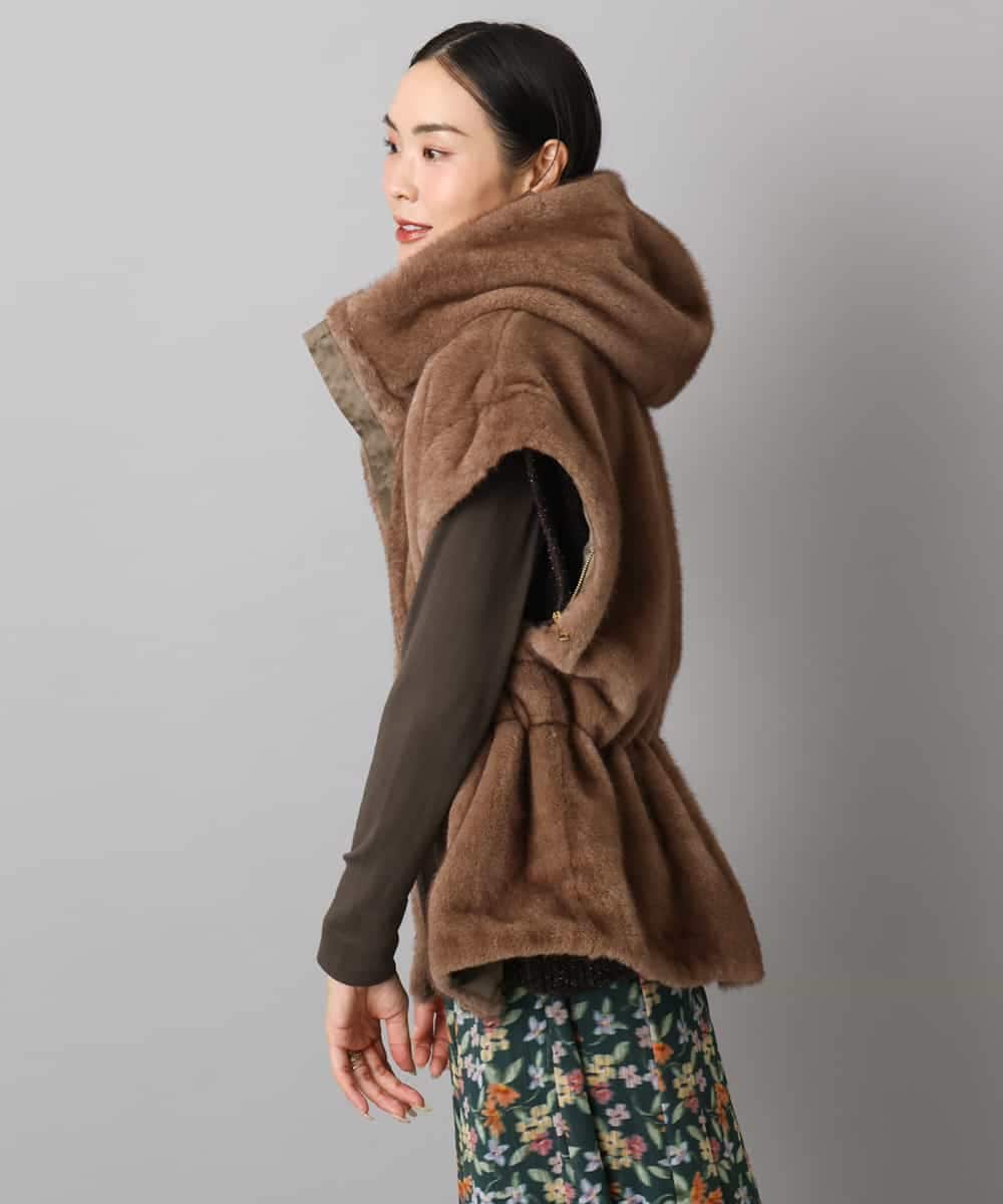 FMJAD50470 MICHEL KLEIN(ミッシェルクラン) ［2WAY］エコファーブルゾン ブラウン