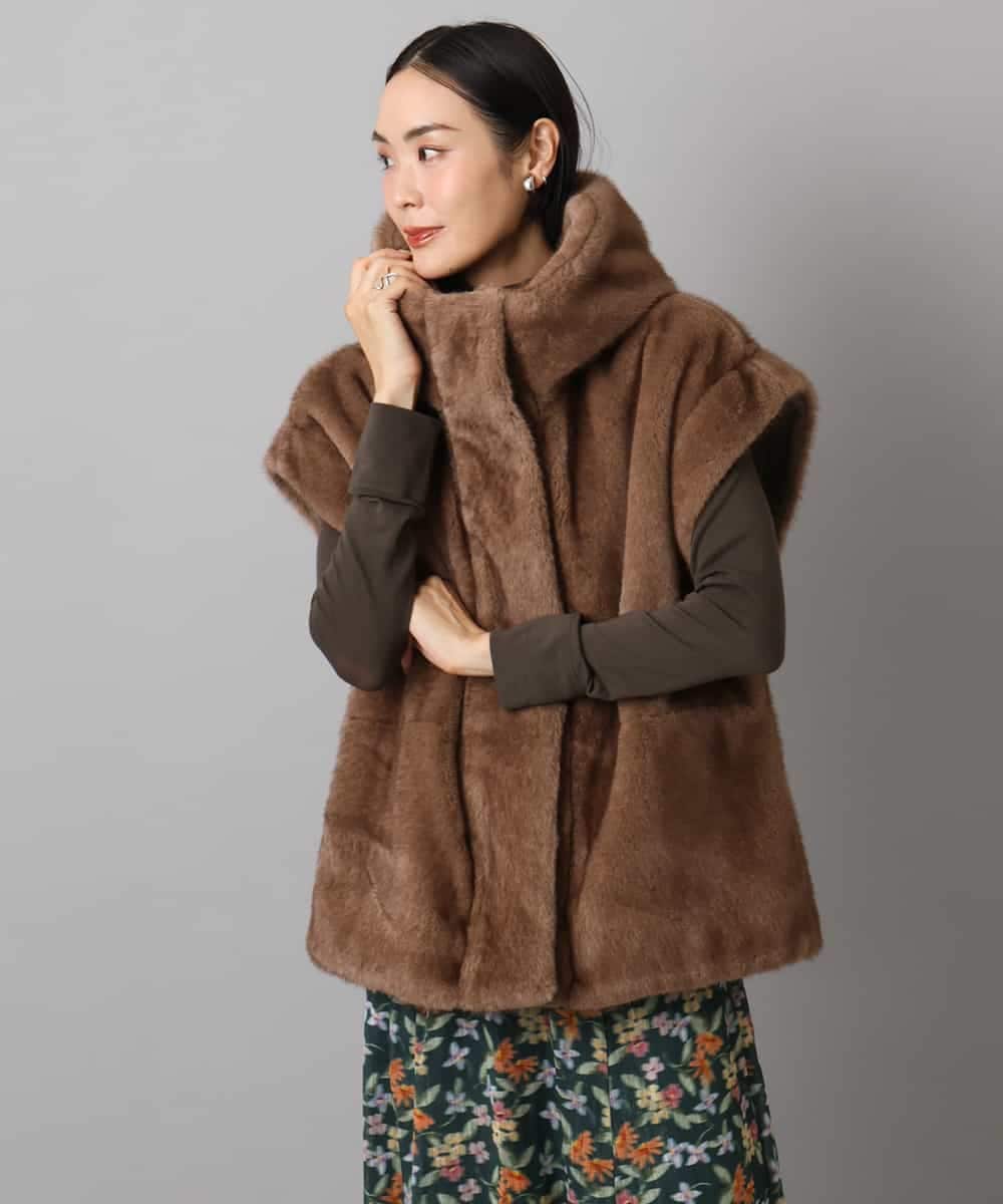 FMJAD50470 MICHEL KLEIN(ミッシェルクラン) ［2WAY］エコファーブルゾン ブラウン