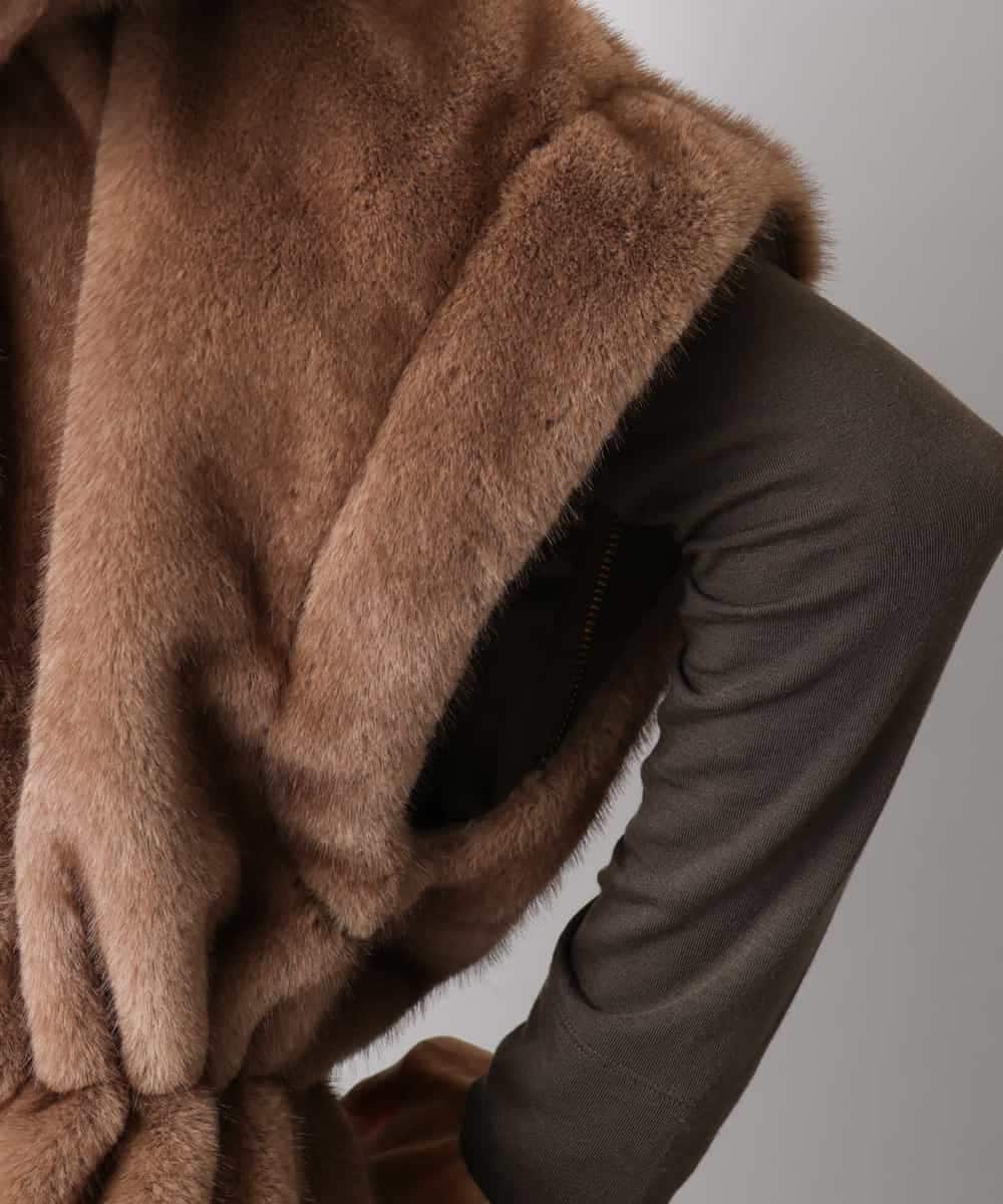 FMJAD50470 MICHEL KLEIN(ミッシェルクラン) ［2WAY］エコファーブルゾン ブラウン