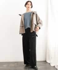 FMJAG01490 MICHEL KLEIN(ミッシェルクラン) 2WAYフードアウター ベージュ