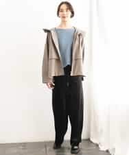 FMJAG01490 MICHEL KLEIN(ミッシェルクラン) 2WAYフードアウター ベージュ
