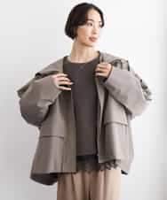 FMJAG01490 MICHEL KLEIN(ミッシェルクラン) 2WAYフードアウター ベージュ
