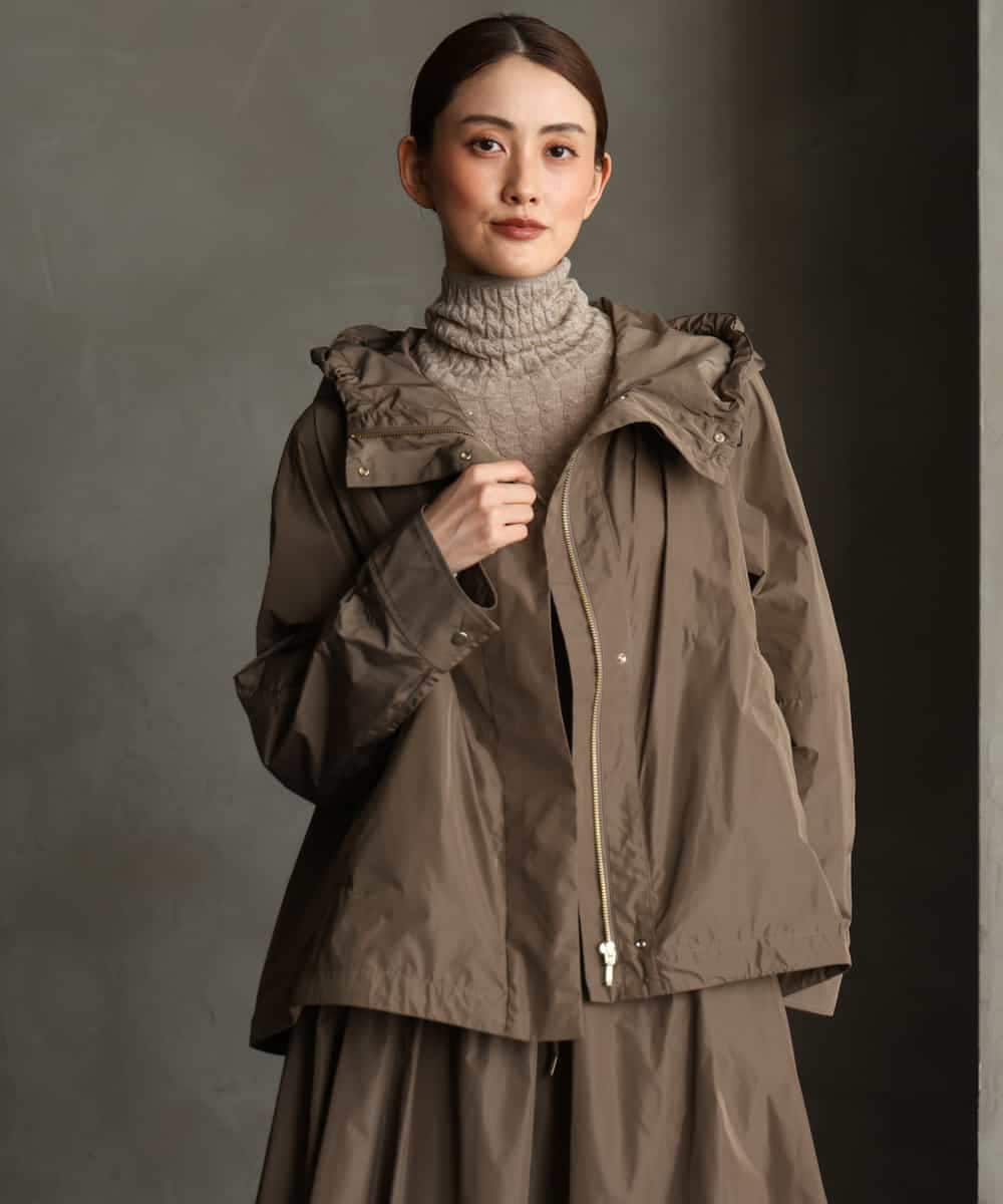 FMJAG02390 MICHEL KLEIN(ミッシェルクラン) [セットアップ対応]フーデッドフレアブルゾン カーキ