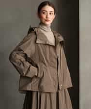 FMJAG02390 MICHEL KLEIN(ミッシェルクラン) [セットアップ対応]フーデッドフレアブルゾン カーキ