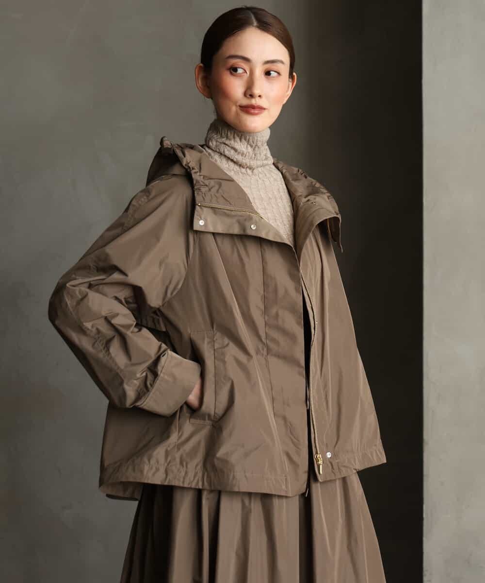FMJAG02390 MICHEL KLEIN(ミッシェルクラン) [セットアップ対応]フーデッドフレアブルゾン カーキ