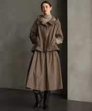 FMJAG02390 MICHEL KLEIN(ミッシェルクラン) [セットアップ対応]フーデッドフレアブルゾン カーキ