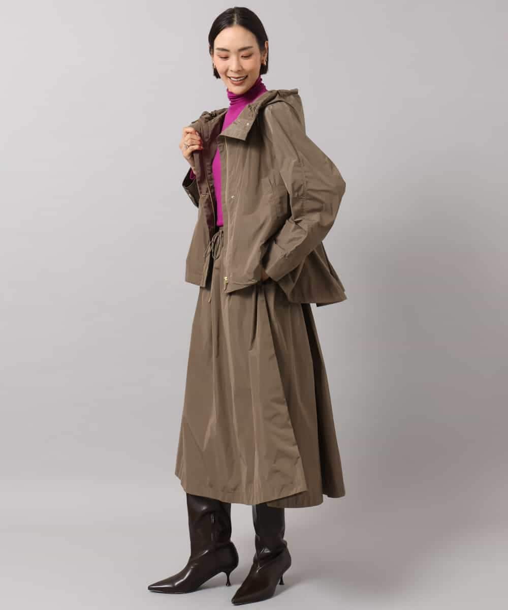 FMJAG02390 MICHEL KLEIN(ミッシェルクラン) [セットアップ対応]フーデッドフレアブルゾン カーキ