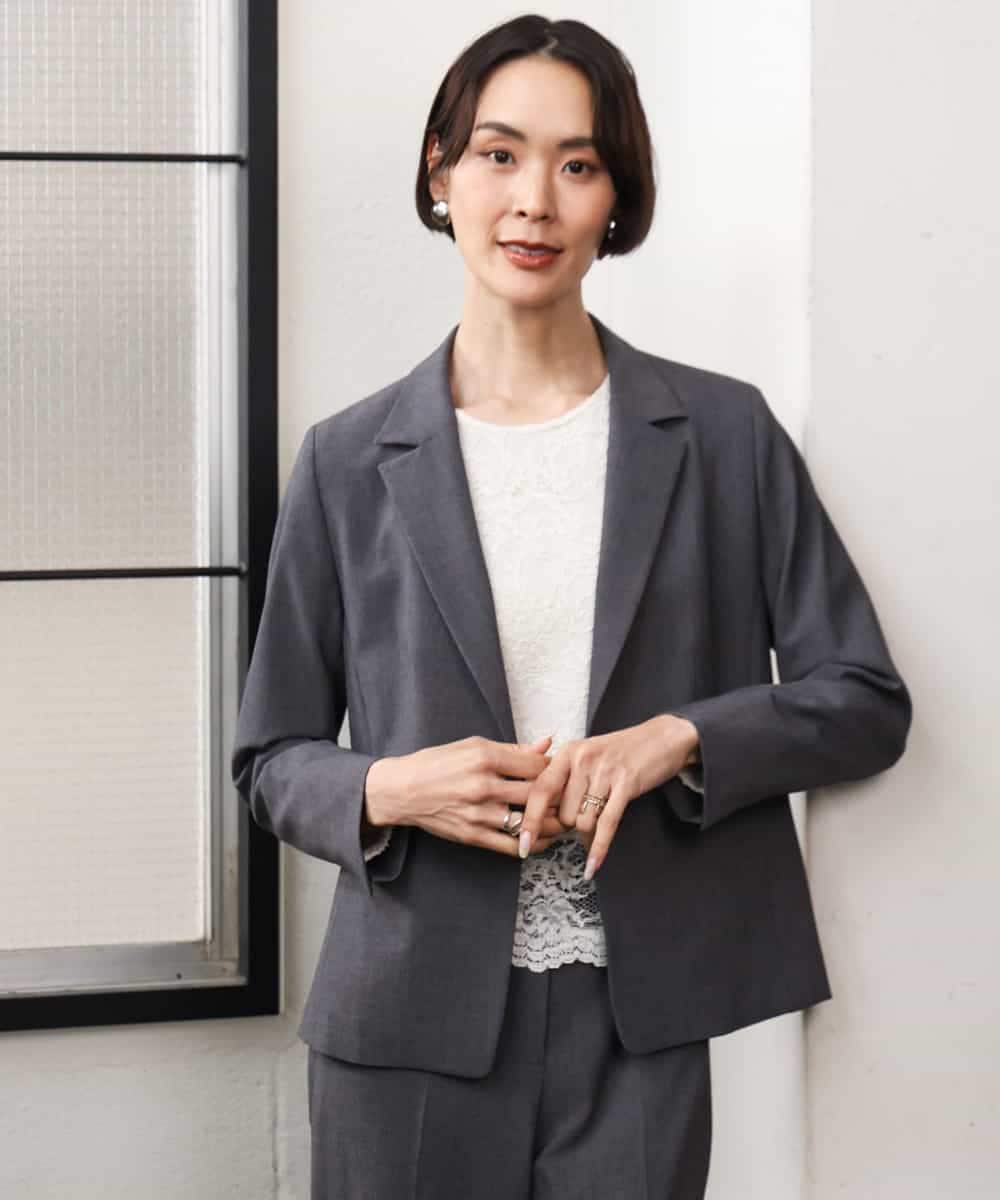 FMJAG03450 MICHEL KLEIN(ミッシェルクラン) [セットアップ対応]テーラードジャケット グレー