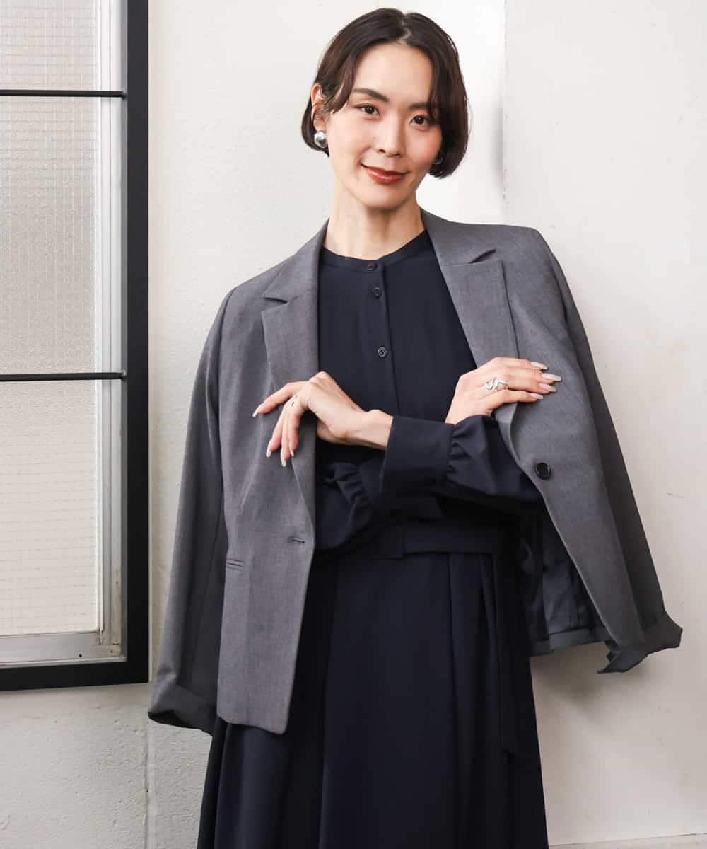 FMJAG03450 MICHEL KLEIN(ミッシェルクラン) [セットアップ対応]テーラードジャケット グレー