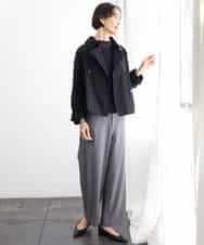 FMJAG04390 MICHEL KLEIN(ミッシェルクラン) 【定番】スタンドカラーショートブルゾン ブラック