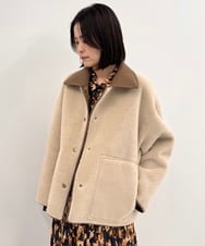 FMJAG40580 MICHEL KLEIN(ミッシェルクラン) レザー調ボアリバーシブルブルゾン ブラウン