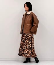 FMJAG40580 MICHEL KLEIN(ミッシェルクラン) レザー調ボアリバーシブルブルゾン ブラウン