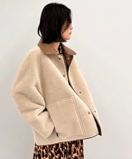 FMJAG40580 MICHEL KLEIN(ミッシェルクラン) レザー調ボアリバーシブルブルゾン ブラウン