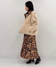 FMJAG40580 MICHEL KLEIN(ミッシェルクラン) レザー調ボアリバーシブルブルゾン ブラウン
