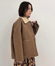 FMJAG40580 MICHEL KLEIN(ミッシェルクラン) レザー調ボアリバーシブルブルゾン ブラウン