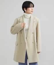 FMJAV30430 MICHEL KLEIN(ミッシェルクラン) ジャージーメルトンダブルブレストジャコット オフホワイト(81)
