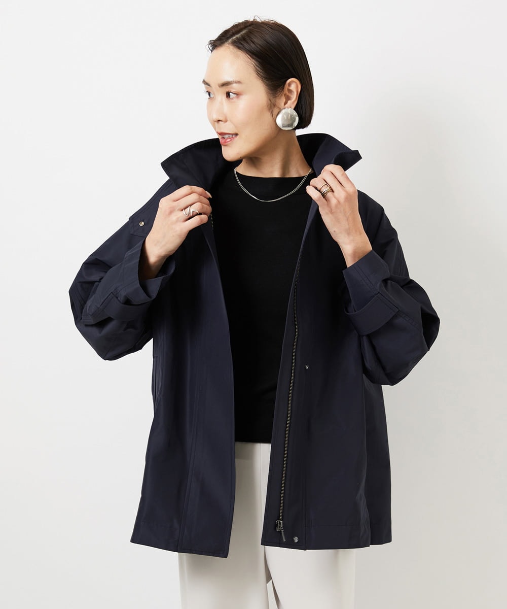 FMJDD01450 MICHEL KLEIN(ミッシェルクラン) 【撥水】ミドル丈スタンドライトコート ネイビー