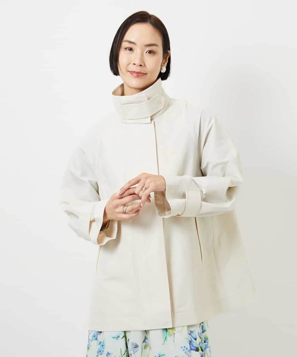 FMJDD01450 MICHEL KLEIN(ミッシェルクラン) 【撥水】ミドル丈スタンドライトコート アイボリー