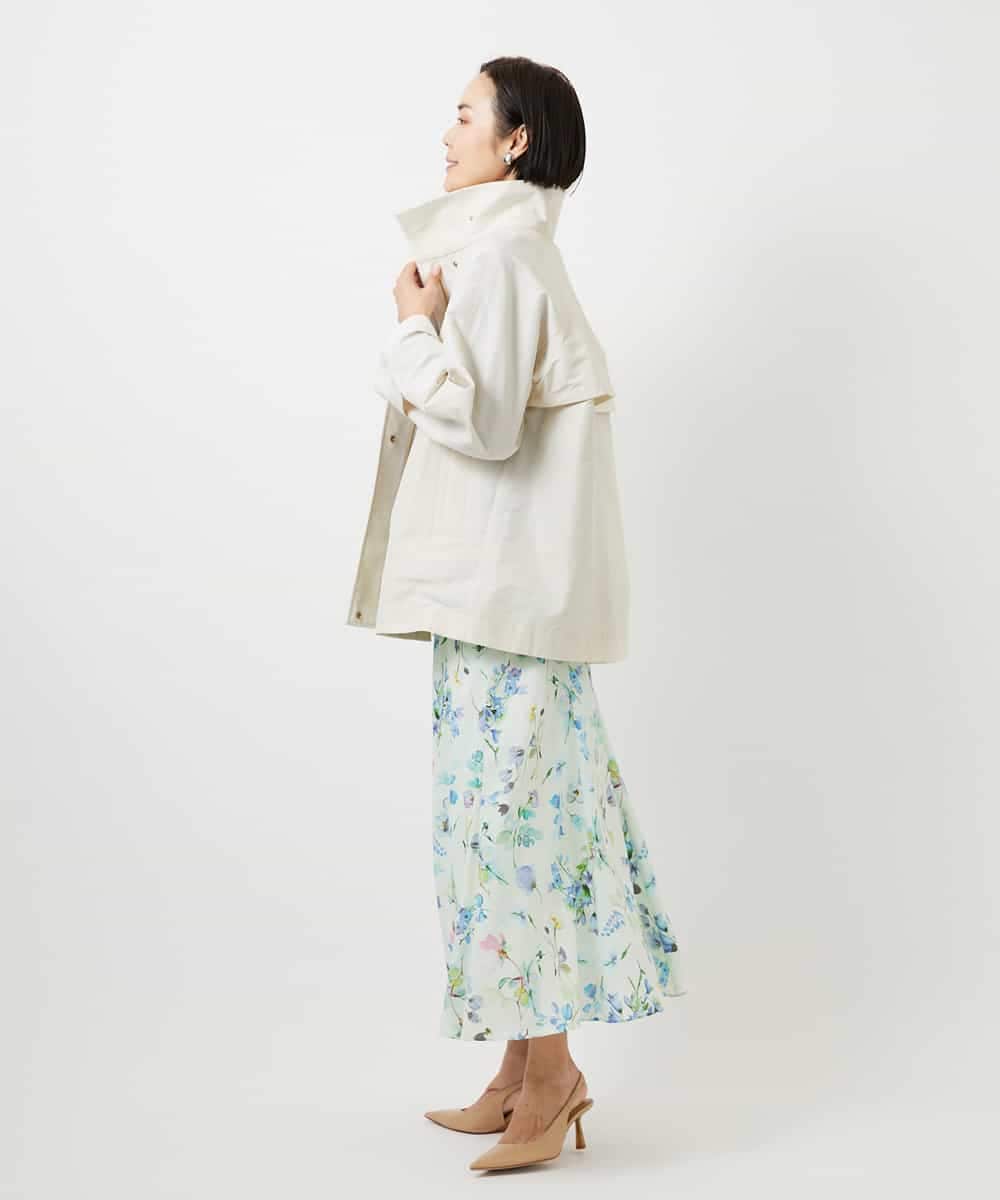 FMJDD01450 MICHEL KLEIN(ミッシェルクラン) 【撥水】ミドル丈スタンドライトコート アイボリー